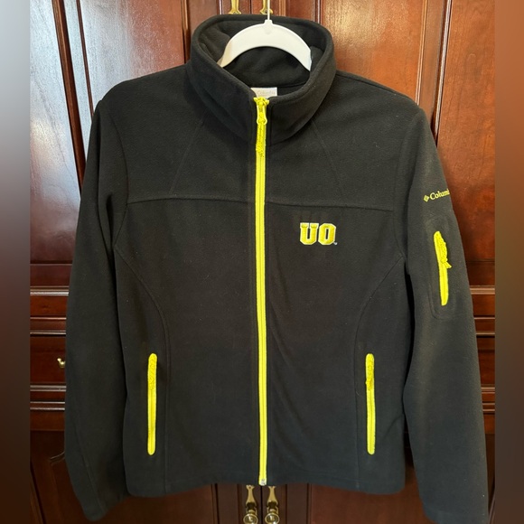 Columbia Oregon Ducks Black Fleece Jacket, Women’s Medium - Picture 1 of 5